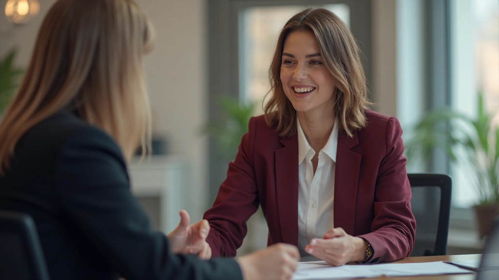 Фото деловой женщины, проводящей переговоры о повышении зарплаты в кабинете руководителя